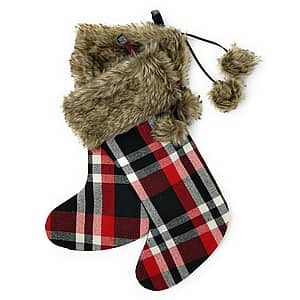 plaid fur cuff christmas stockings